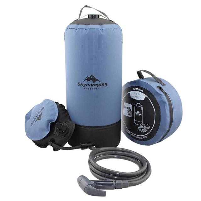 11L Inflatable Shower Bag with Foot Pump Pressure Bathing Water Bag For Outdoor Travel Hiking Camping Beach Washing Cars Tools