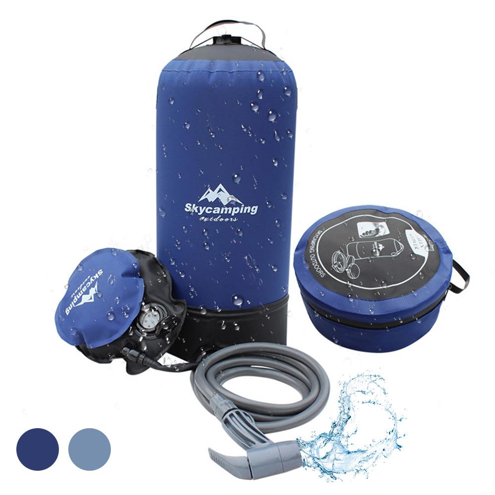 11L Inflatable Shower Bag with Foot Pump Pressure Bathing Water Bag For Outdoor Travel Hiking Camping Beach Washing Cars Tools
