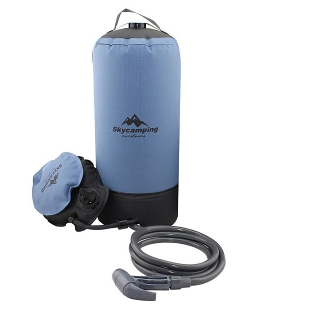 11L Portable Outdoor Camping Shower Bag With Foot Pump And Shower Nozzle For Beach Swim Travel Hiking