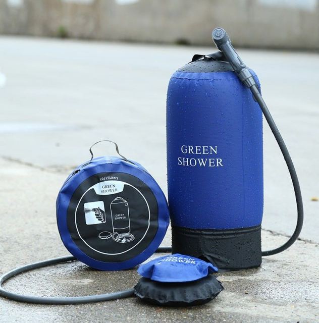 11L Portable Outdoor Camping Shower Bag With Foot Pump And Shower Nozzle For Beach Swim Travel Hiking