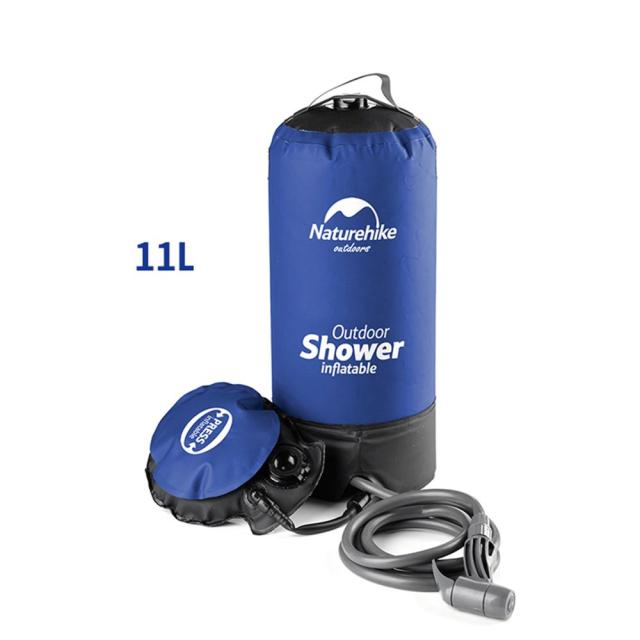11L Portable Outdoor Camping Shower Bag With Foot Pump And Shower Nozzle For Beach Swim Travel Hiking