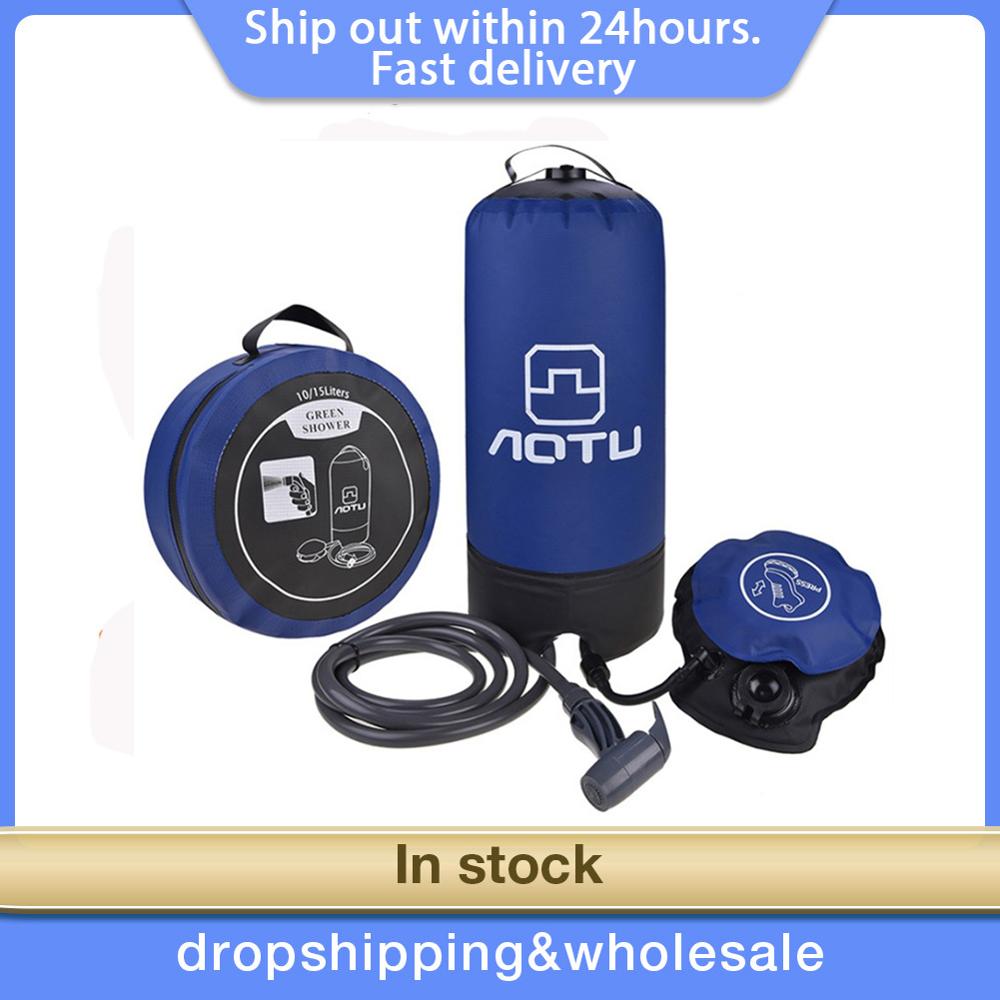 11L Portable Outdoor Camping Shower Bag With Foot Pump And Shower Nozzle For Beach Swim Travel Hiking