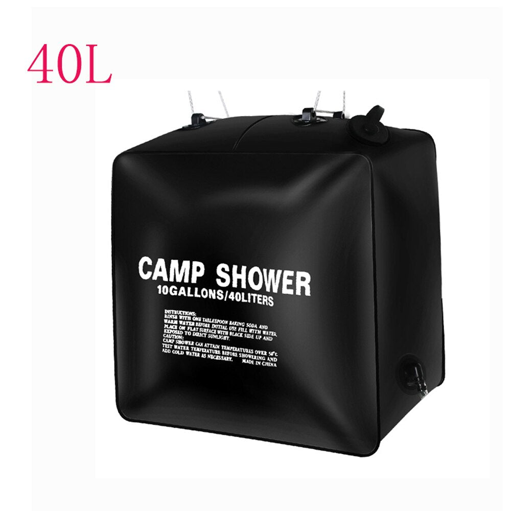 20/40L Solar Heated Shower Bag Outdoor Portable Shower Bathing Bag Traveling Camping Hiking Climbing Body Pet Cleaning Water Bag