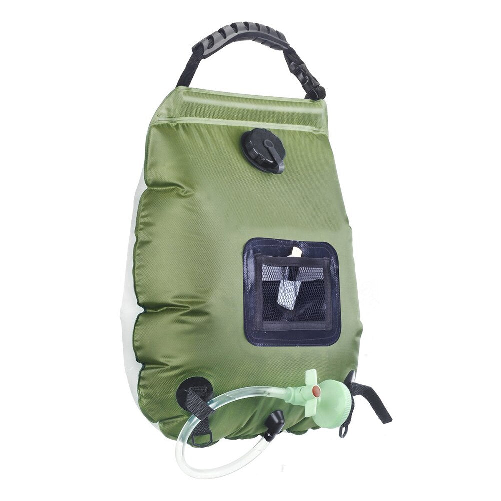 2020 Water Bags For Outdoor Solar Hiking Camping Shower Bag 20L Heating Camping Shower Hydration Bag Hose Switchable Shower Head