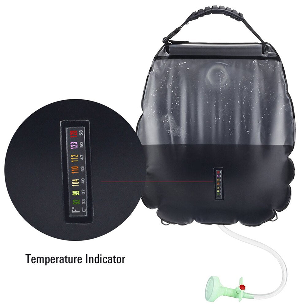 2020 Water Bags For Outdoor Solar Hiking Camping Shower Bag 20L Heating Camping Shower Hydration Bag Hose Switchable Shower Head