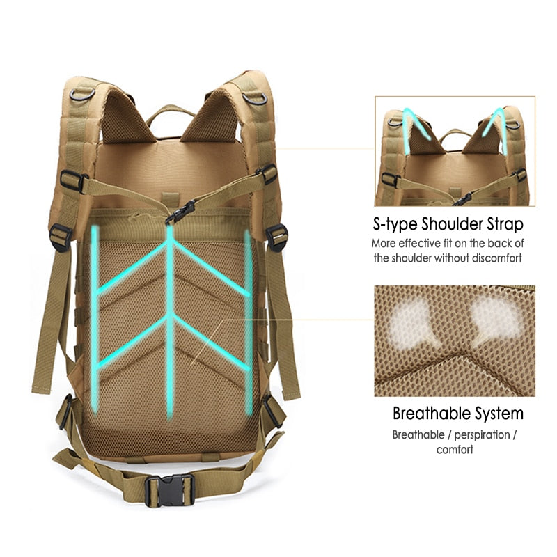 35L Large Capacity Men Army Tactical Backpacks Military Assault Bags Outdoor 3P Pack For Trekking Camping Hunting Outdoors Bag 8
