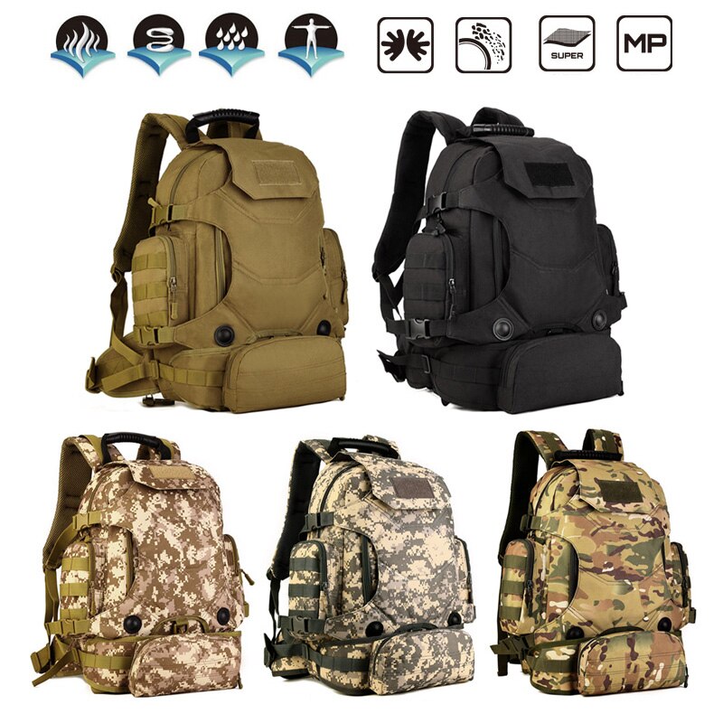 40L Tactical Backpack 2 in 1 Military Bags Army Rucksack Backpack Molle Outdoor Sport Bag Men Camping Hiking Travel Climbing Bag