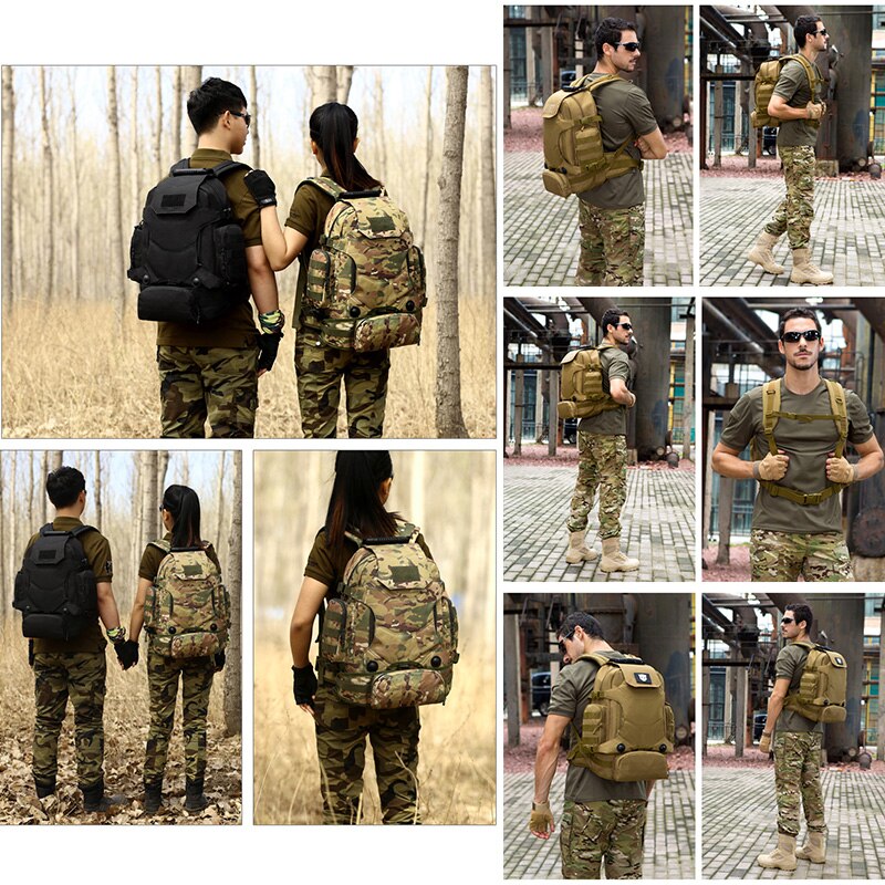 40L Tactical Backpack 2 in 1 Military Bags Army Rucksack Backpack Molle Outdoor Sport Bag Men Camping Hiking Travel Climbing Bag