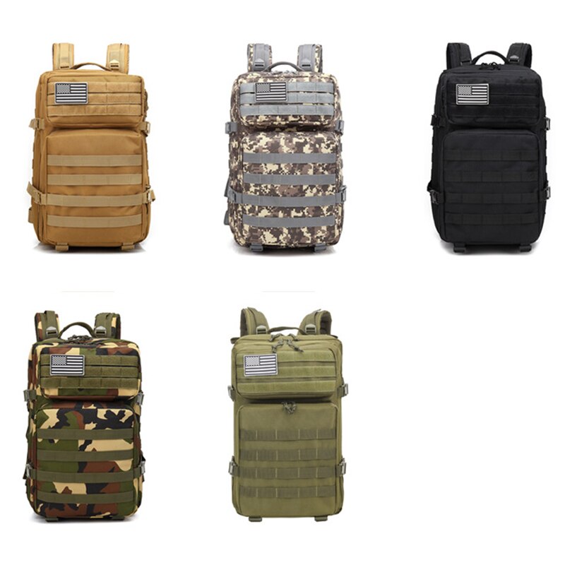45L 3P Military Bag Army Tactical Outdoor Camping Men's Military Tactical Backpack Oxford for Cycling Hiking Sports Climbing Bag