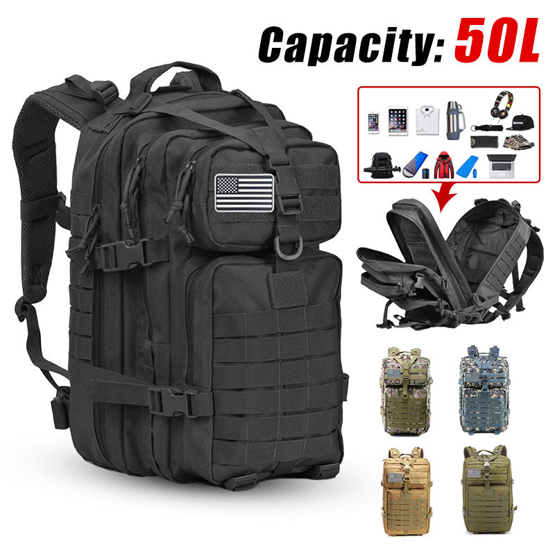 50L Large Capacity Men Army Military Tactical Backpack 3P Softback Outdoor Waterproof Bug Rucksack Hiking Camping Hunting Bags