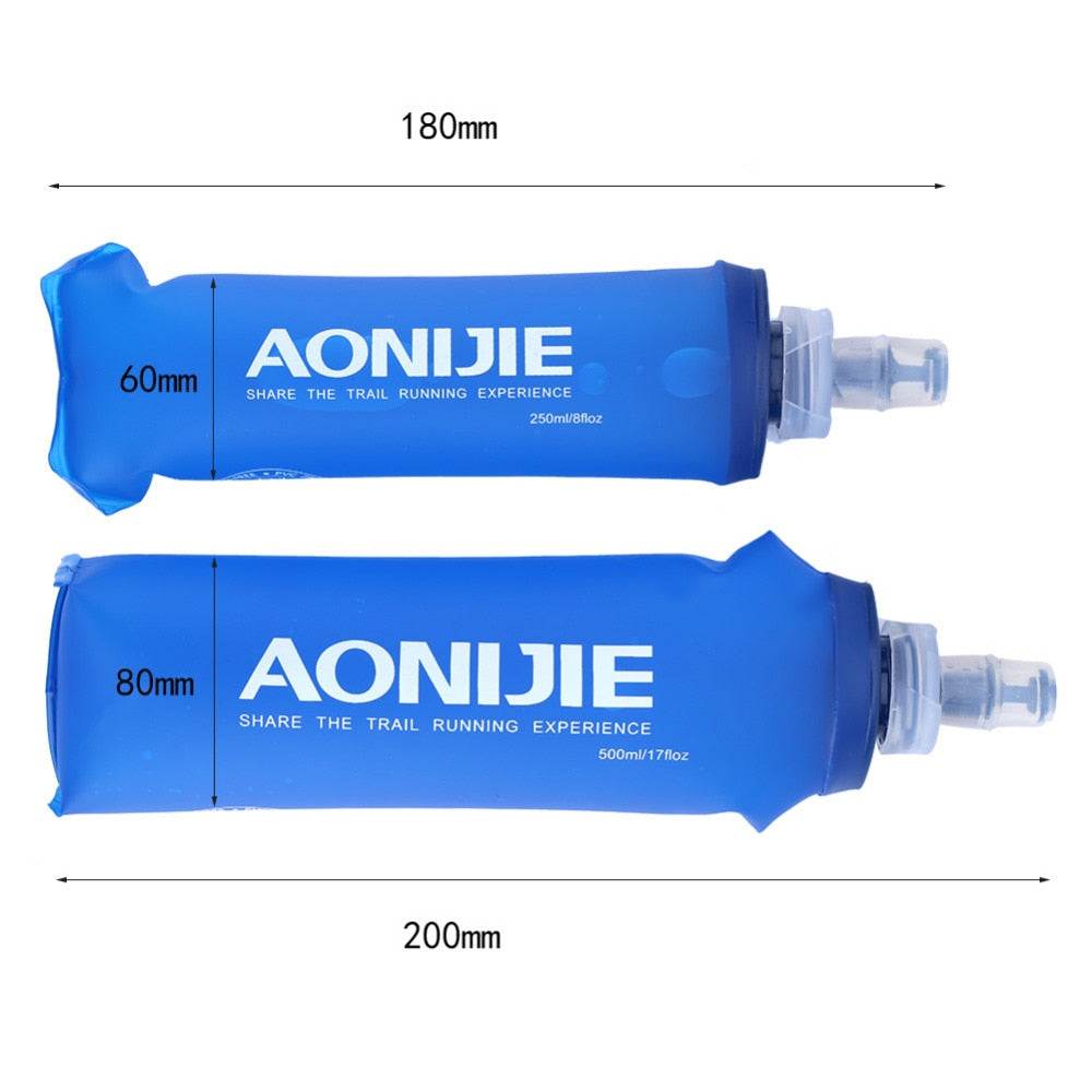 AONIJIE TPU Soft Drink Flask BPA Free Folding Water Bottle Sport Drinkwear For Outdoor Camping Trail Running Jogging 250ml 500ml