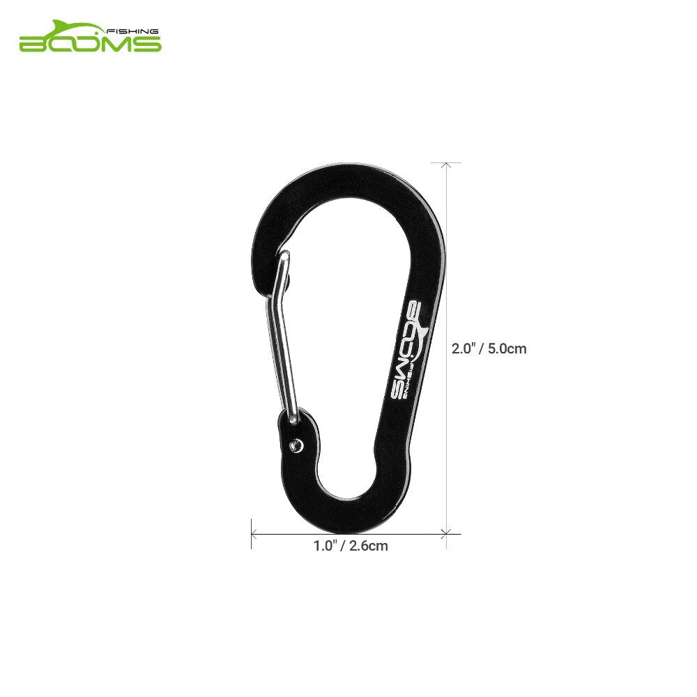 Booms Fishing CC1 6Pcs Aluminum Alloy Carabiner Keychain Outdoor Camping Climbing Snap Clip Lock Buckle Hook Fishing Tool 6Color