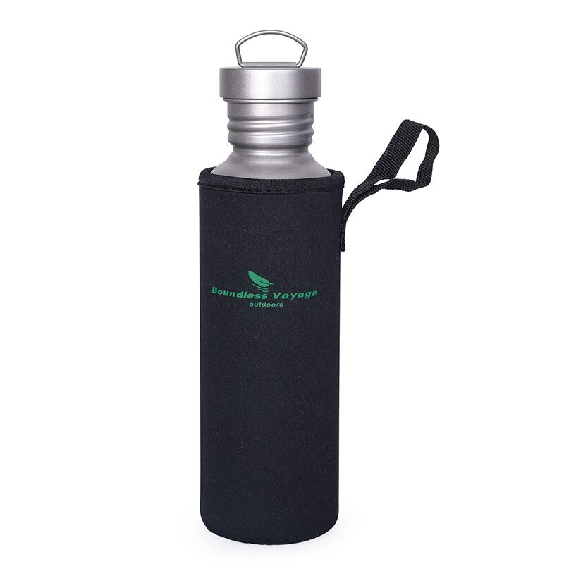 Boundless Voyage Titanium Water Bottle with Titanium Lid Outdoor Camping Cycling Hiking Tableware Drinkware 25.6oz/750ml