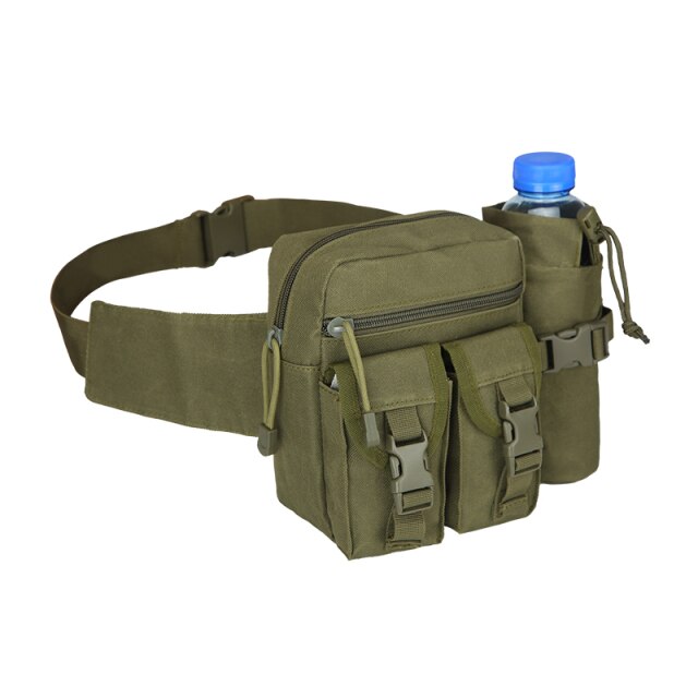 Camouflage Tactical Kettle Waist Bag Outdoor Sports Hunting Camping Pack Military Multifunctional Waist Water Bottle Pocket