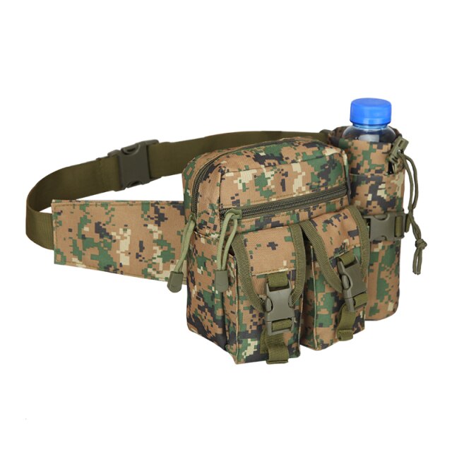 Camouflage Tactical Kettle Waist Bag Outdoor Sports Hunting Camping Pack Military Multifunctional Waist Water Bottle Pocket