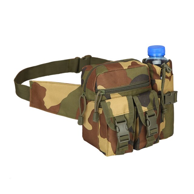 Camouflage Tactical Kettle Waist Bag Outdoor Sports Hunting Camping Pack Military Multifunctional Waist Water Bottle Pocket