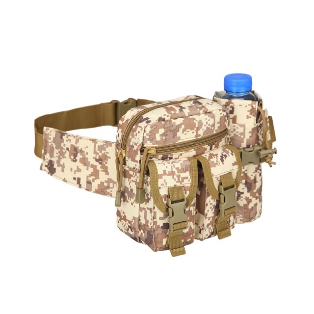 Camouflage Tactical Kettle Waist Bag Outdoor Sports Hunting Camping Pack Military Multifunctional Waist Water Bottle Pocket