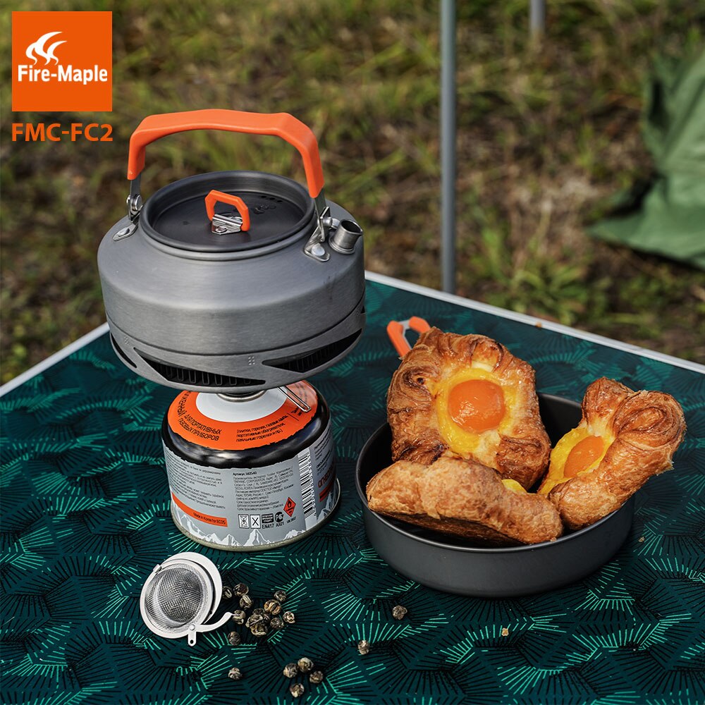 Fire Maple Camping Utensils Dishes Cookware Set Picnic Hiking Heat Exchanger Pot Kettle FMC-FC2 Outdoor Tourism Tableware