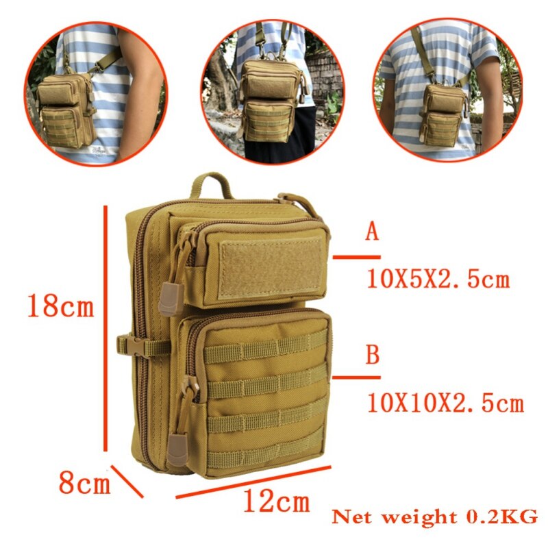 Hiking MOLLE System Backpack Utility Military Tactical Waist Bag Hots Outdoor Sports EDC Bag Phone Holder Pouch Camping