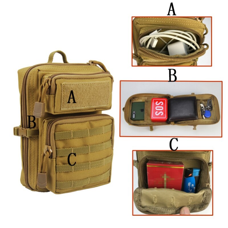Hiking MOLLE System Backpack Utility Military Tactical Waist Bag Hots Outdoor Sports EDC Bag Phone Holder Pouch Camping