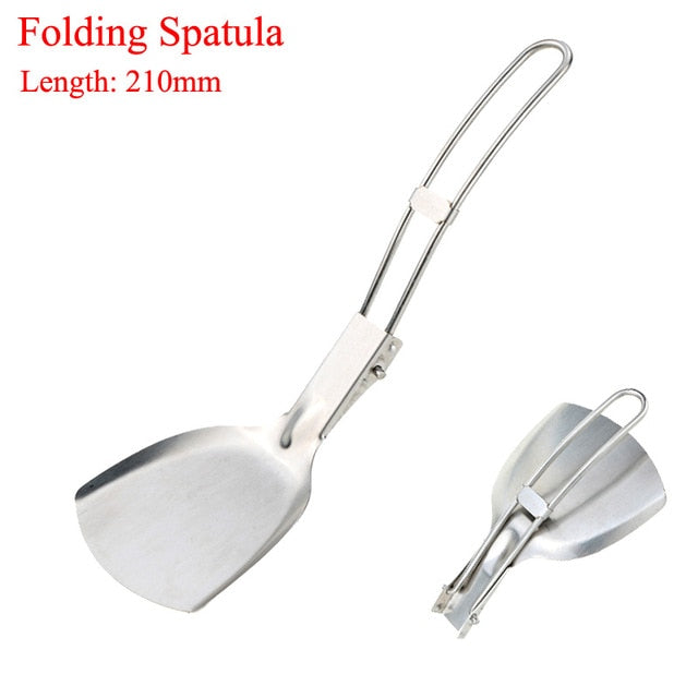 Long cookware backpack Spork fork stainless steel fold knife utensil spoon  set combo Picnic camp cutlery tableware flatware