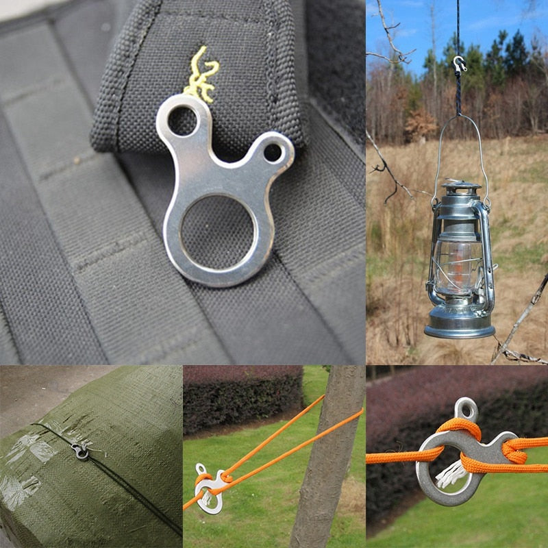 Multi tool knot rope buckle cord Tight Tent Fast travel kit wind bushcraft pocket Survive outdoor camp hike Quick fastener