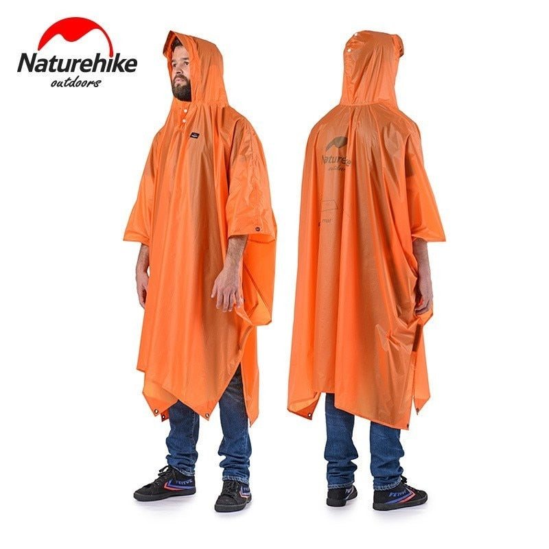 Naturehike 3 In 1 Multifunction Waterproof 210T 20D Windbreaker Poncho Raincoat Can Used As A Canopy And Camping Mat Fshing