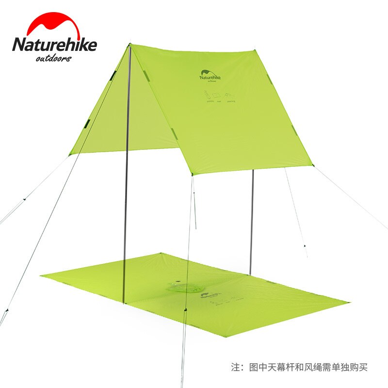 Naturehike 3 In 1 Multifunction Waterproof 210T 20D Windbreaker Poncho Raincoat Can Used As A Canopy And Camping Mat Fshing