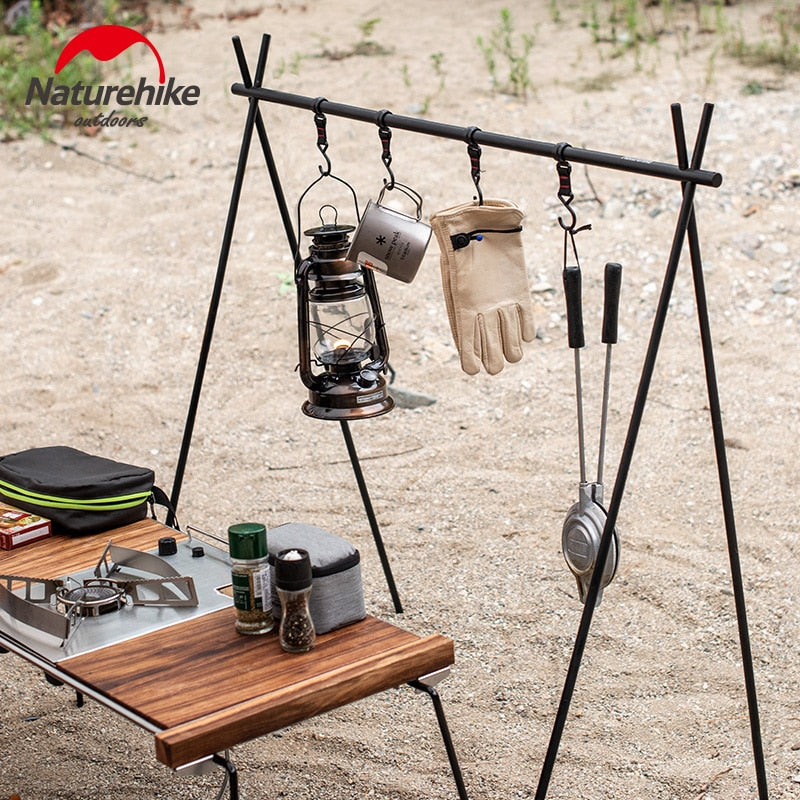 Naturehike Aluminum Alloy Hanging Rack Indian Hanger Multi Tools ChenYi Camping Triangular Rack Portable Camping Equipment