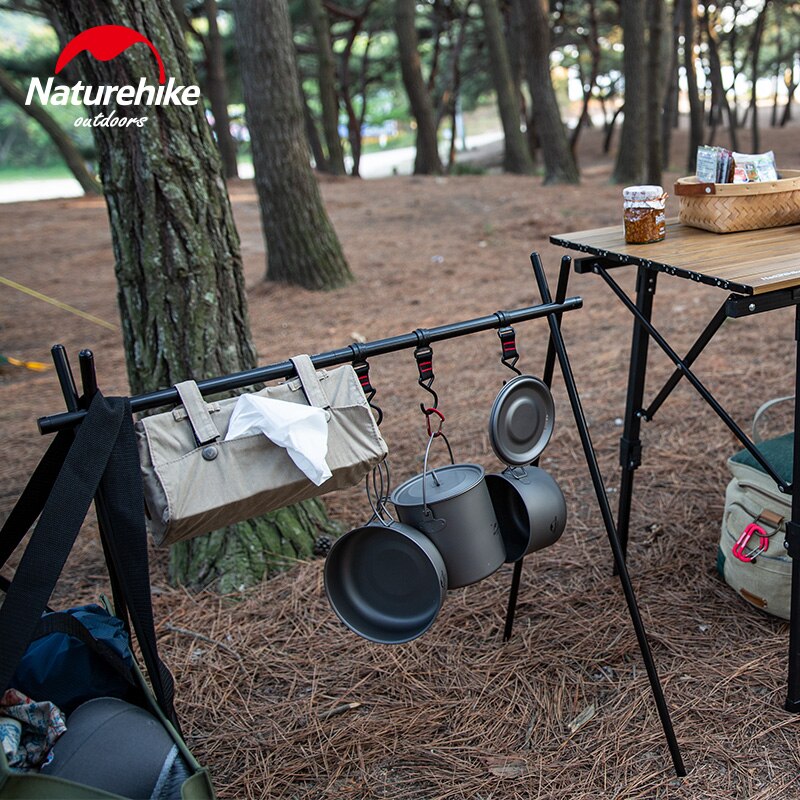 Naturehike Aluminum Alloy Hanging Rack Indian Hanger Multi Tools ChenYi Camping Triangular Rack Portable Camping Equipment