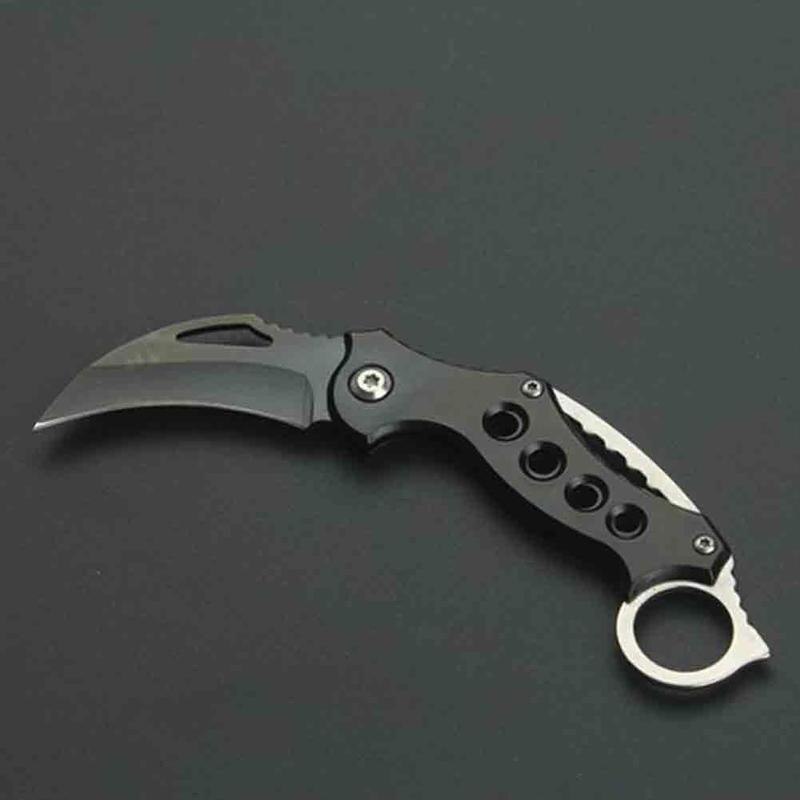 Outdoor Karambit Knife Hunting Knives Survival Tactical Claw Knife Min Pocket Self Defense Offensive Camping Tool Keychain Knife