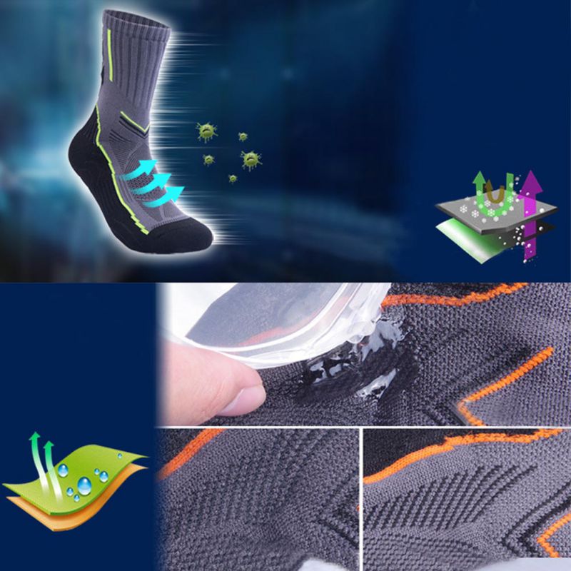 Outdoor Mountaineering Hiking Running Socks Men's High To Help Fast Dry Breathable Absorbent Sweat Socks