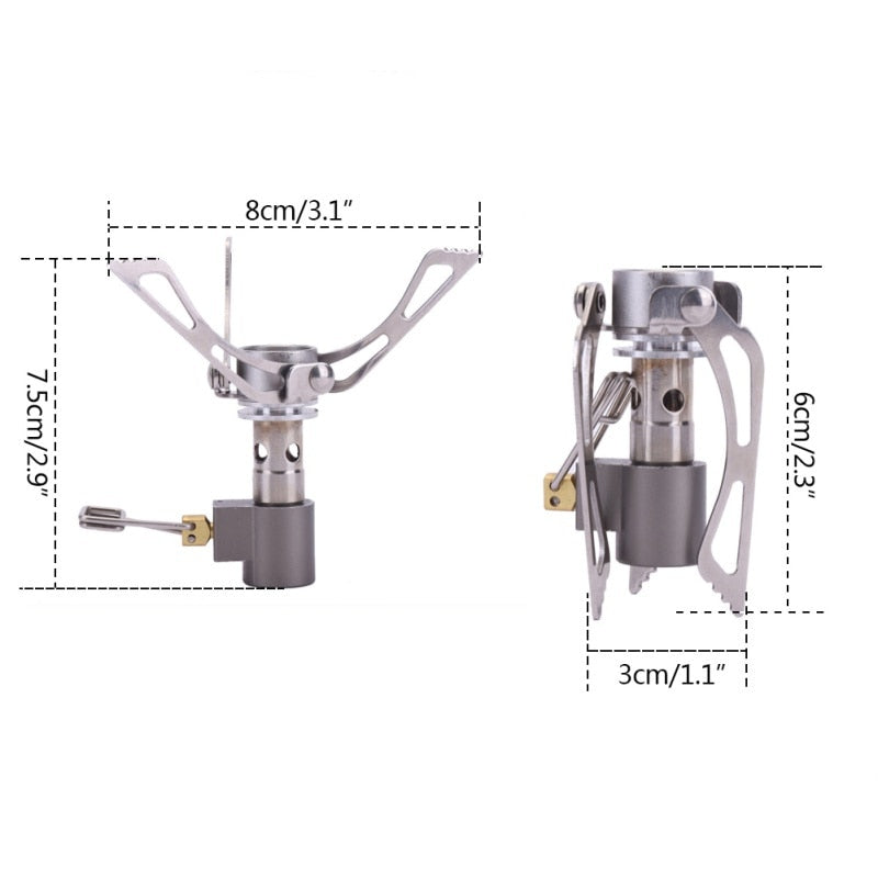 Outdoor Stove Titanium Alloy Folding Mini Camping Oven Survival Furnace Stove 45g 3000W Pocket Picnic Cooking Gas Cooker