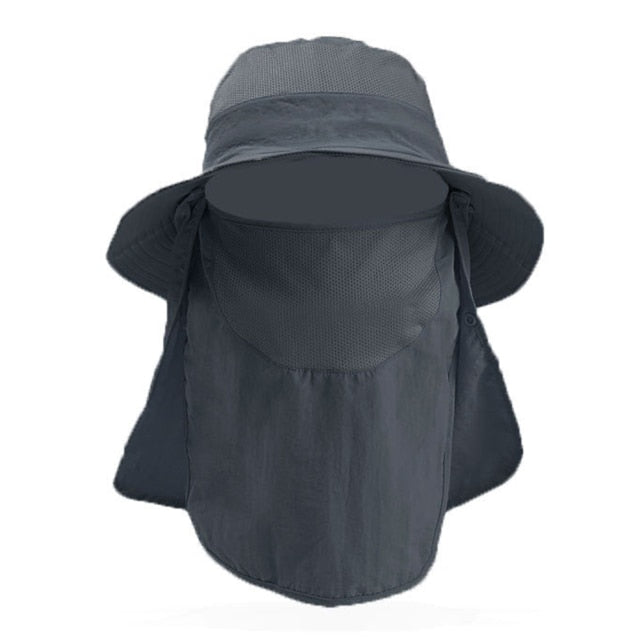 Outdoor Windproof Sun Hat Removable Shawl Breathable Mesh Cap For Fishing Cycling Hiking Camping Hats