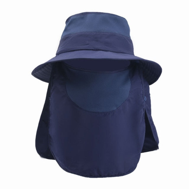 Outdoor Windproof Sun Hat Removable Shawl Breathable Mesh Cap For Fishing Cycling Hiking Camping Hats