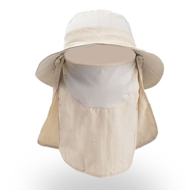Outdoor Windproof Sun Hat Removable Shawl Breathable Mesh Cap For Fishing Cycling Hiking Camping Hats