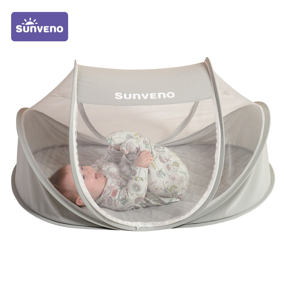 Sunveno Baby Mosquito Net Tent Portable Foldable Travel Bed Anti Mosquito Bites Auto Self-expanding for Babys Adults Trip
