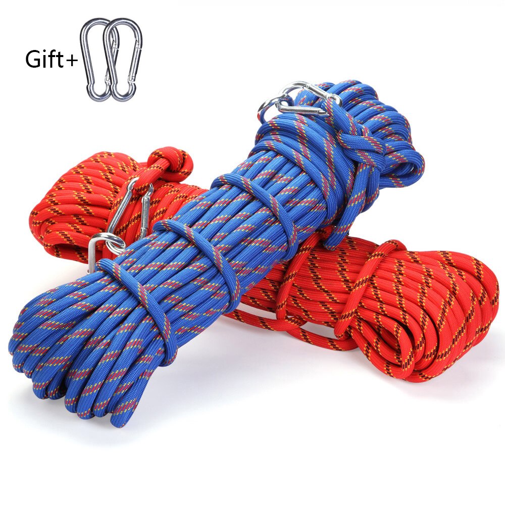 polyester Professional Rock 10M Climbing Rope Outdoor Hiking Accessories 10mm Diameter 3KN High Strength Cord Safety Rope