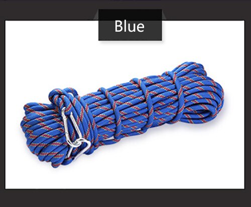 polyester Professional Rock 10M Climbing Rope Outdoor Hiking Accessories 10mm Diameter 3KN High Strength Cord Safety Rope