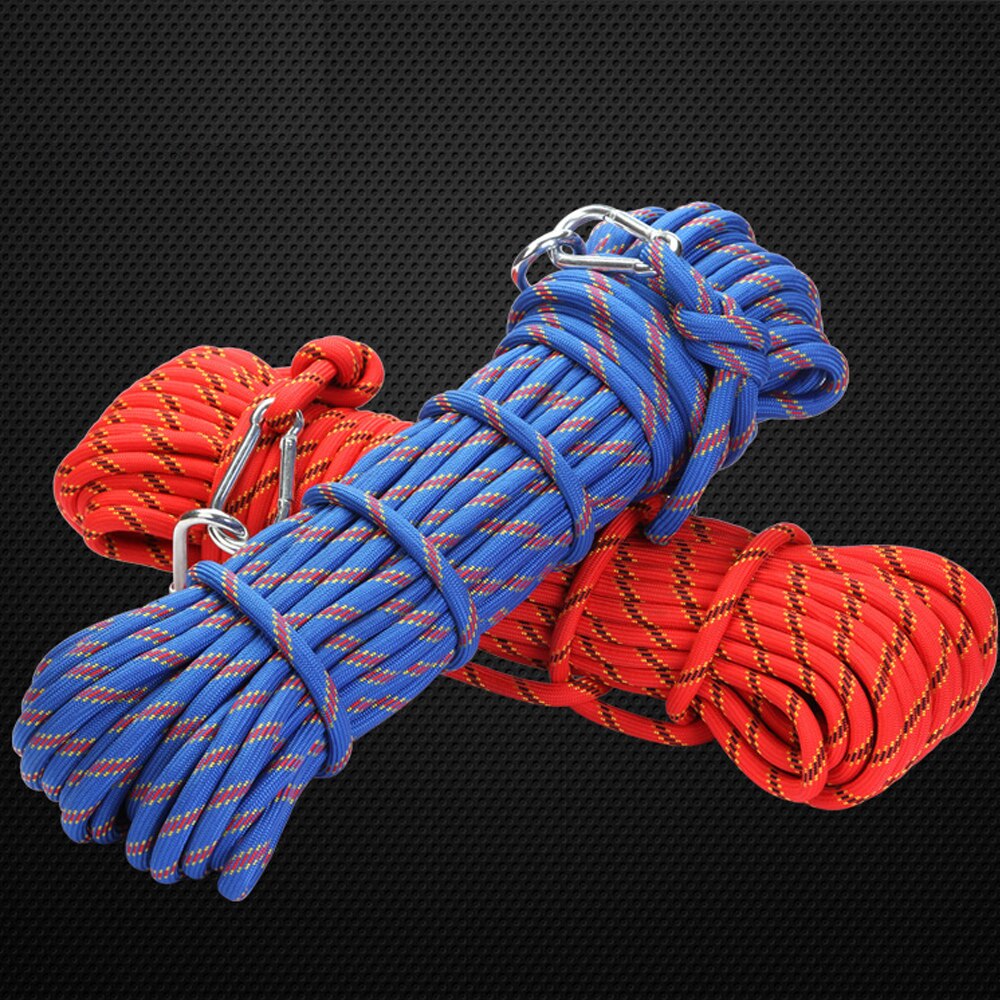 polyester Professional Rock 10M Climbing Rope Outdoor Hiking Accessories 10mm Diameter 3KN High Strength Cord Safety Rope