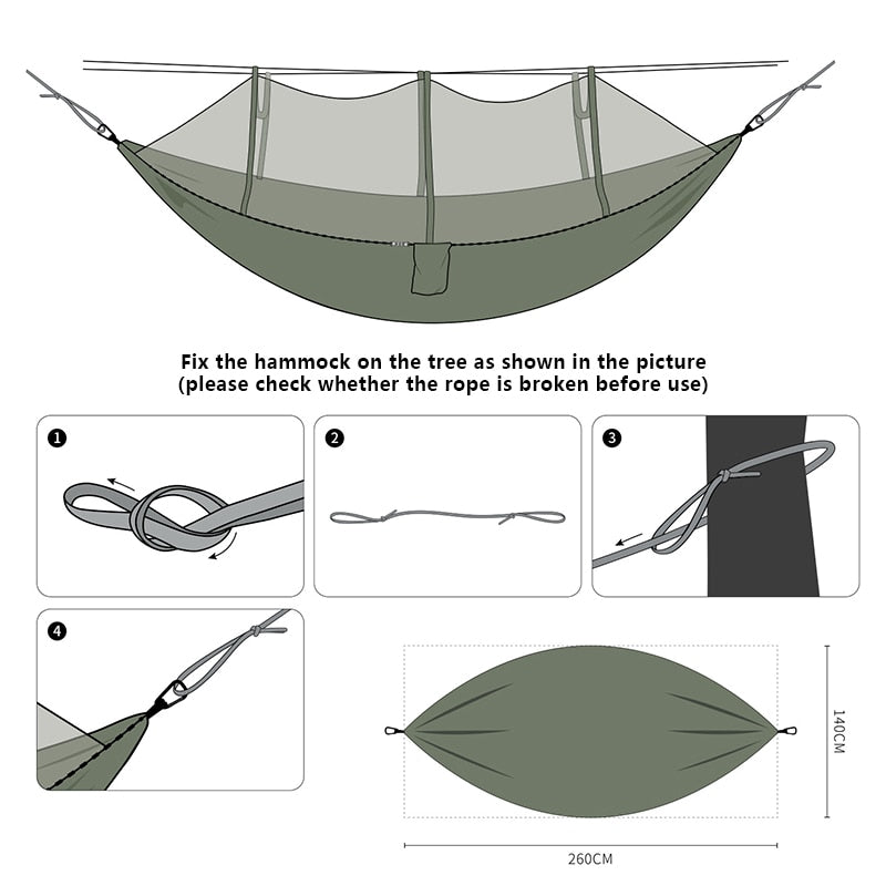 Norfjell C400 Camping Hammock 2 Persons Ultra Light With Mosquito Net