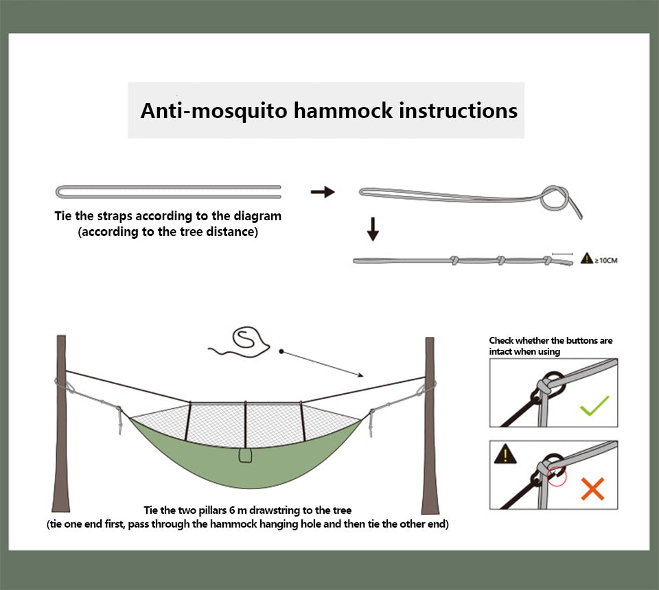 Norfjell C400 Camping Hammock 2 Persons Ultra Light With Mosquito Net